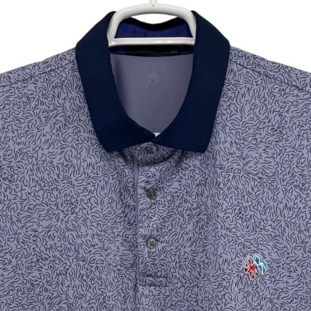 Greyson Mens XXL Purple Abstract Print Performance Polo Frederica  Golf Club